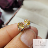 Citrine Stud Earring, 925 sterling Silver Stud Earring, Vintage Look Earring, Handmade Jewelry, Prong Stacking Stud, Engagement Stud, Gift